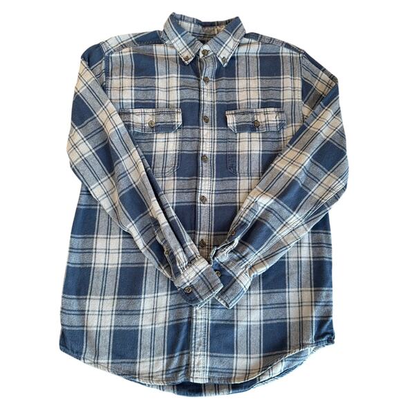 Faded Glory Plaid Flannel Button-Up Shirt Men’s Small 100% Cotton - Picture 1 of 8